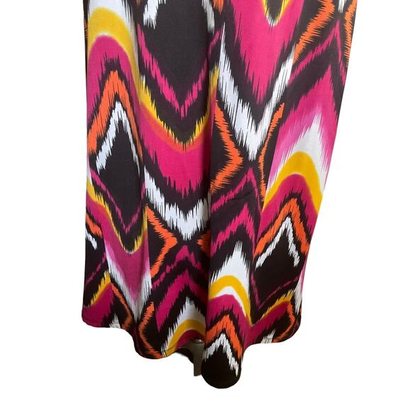 Ashley Stewart Maxi Dress 2X Multicolor Abstract Pattern Empire Waist 3/4 Sleeve - Picture 11 of 13